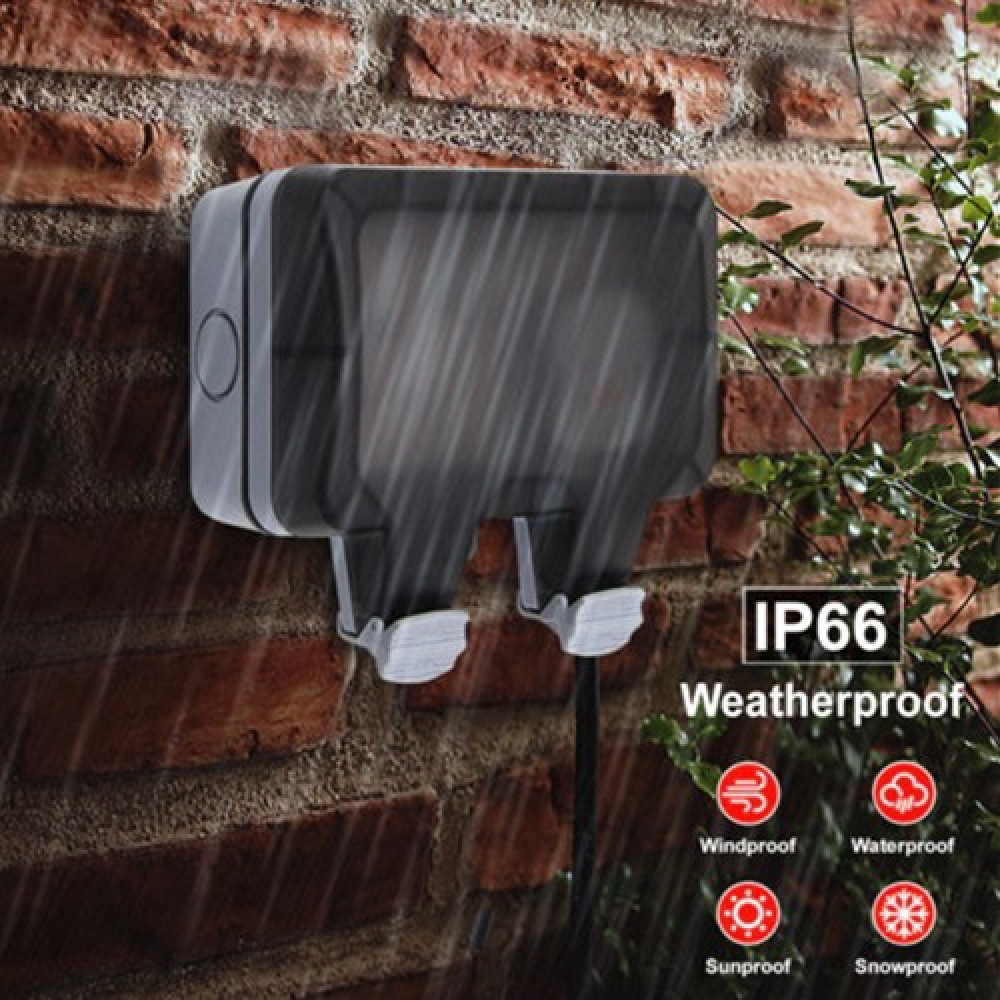 IP66 Weatherproof Outdoor 13A 2 Gang Electrical Socket