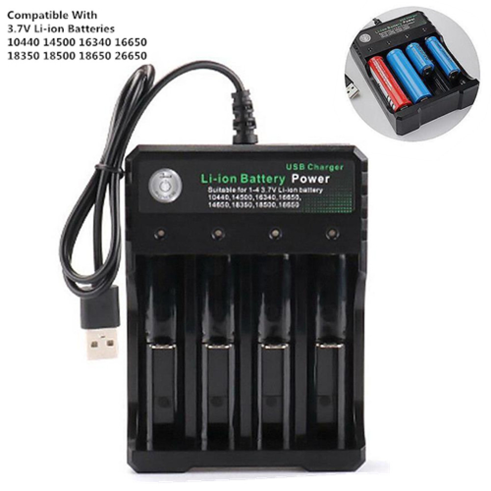 Universal 4 Slot 14500/16340/18650/26650/AAA/AA USB 3.7v Li-ion Battery ...