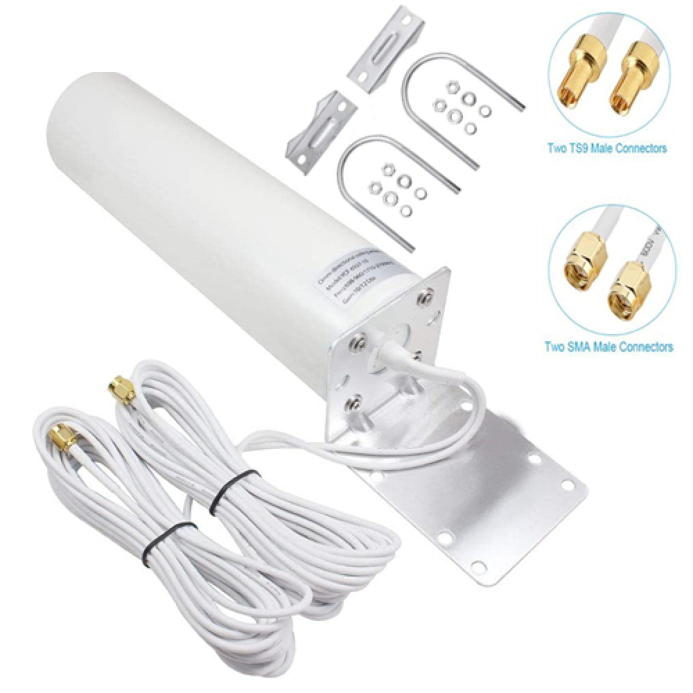 4G LTE 12dBi SMA/TS9 Male Dual Connector Omni-Directional Antenna