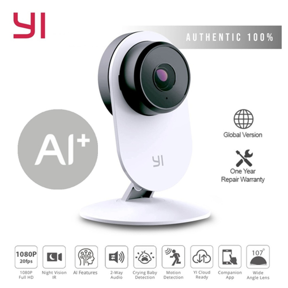 Камера yi home как подключить XIAOMI YI Home 3 Ai+ Smart 1080p Day & Night Wireless CCTV Camera