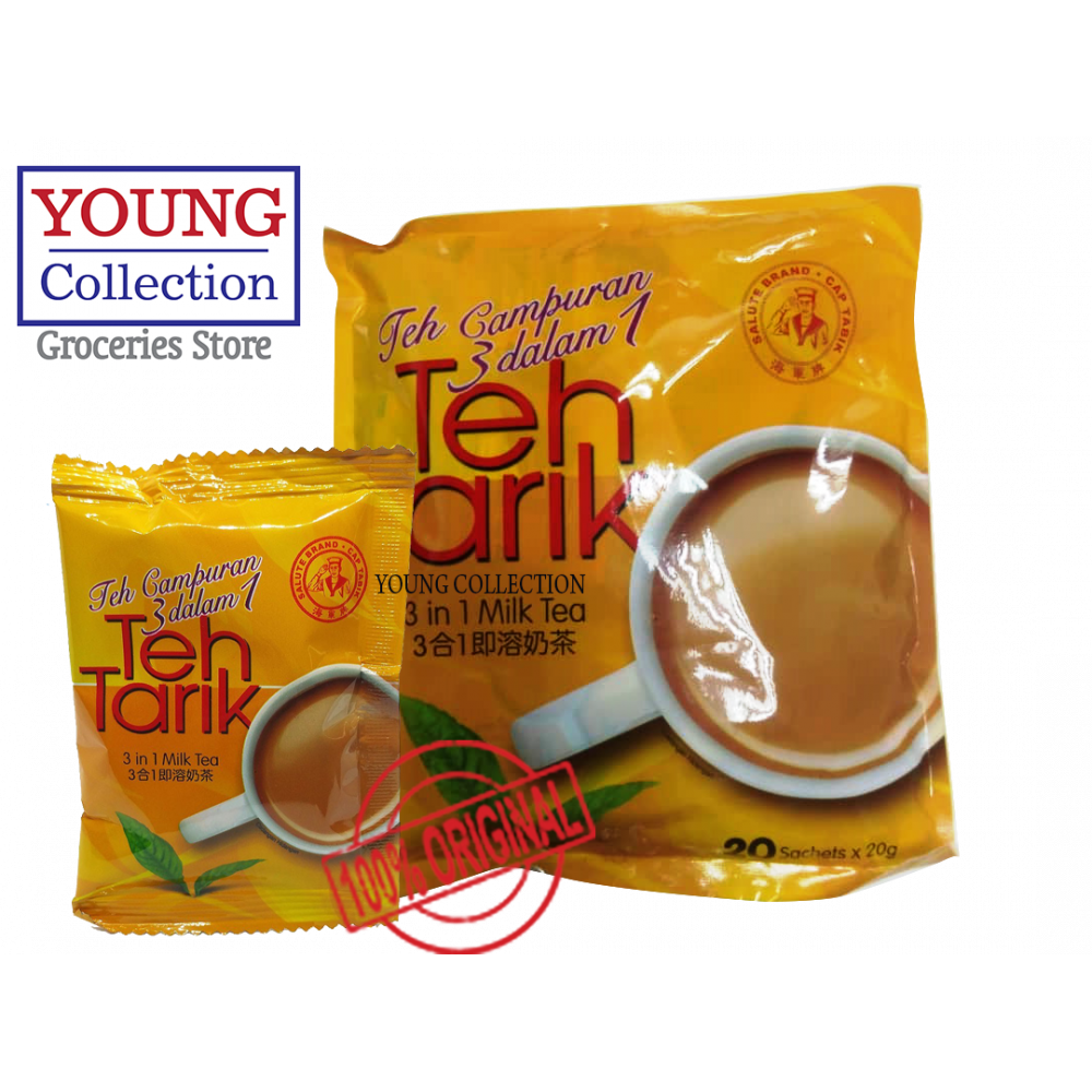 Salute Brand Cap 3 in 1 Milk Tea (Teh Tarik) 20 sachets x20gm Buy4 save ...