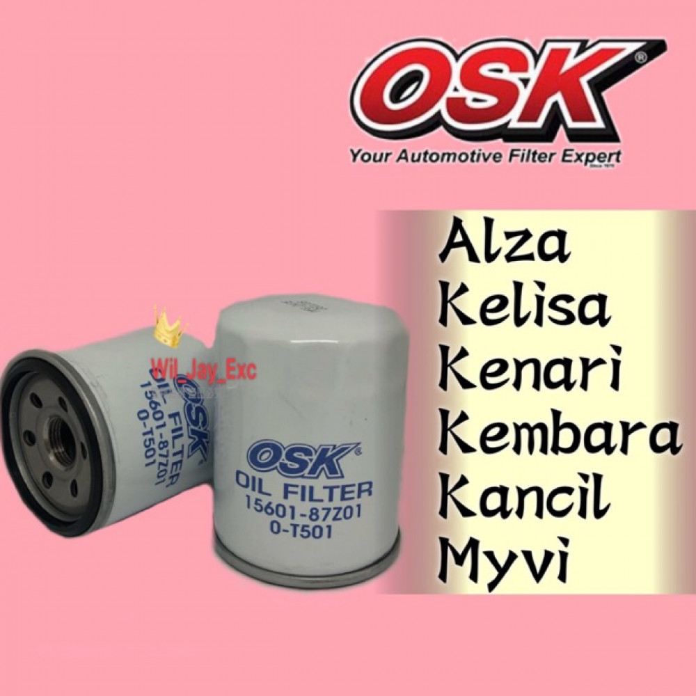 OSK PERODUA OIL FILTER O-T501-ALZA ,KELISA, KENARI 