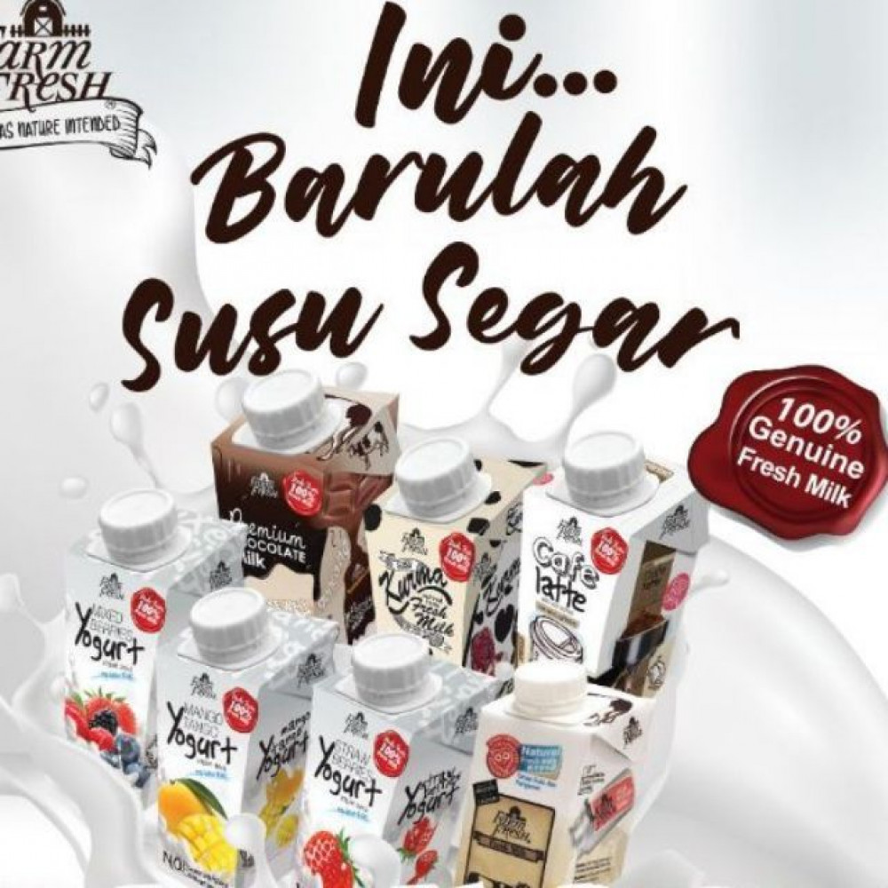 Susu Uht Farm Fresh 200ml X 24 4 Flavour Mix Latte Kurmamilk Chocolate