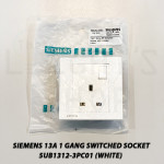 Siemens 13A 1 Gang SP Switched Socket With Indicator White 5UB1312-3PC01#DELTA Relfa#Sirim Switch Socket#3 Flat Pin Plug#插座