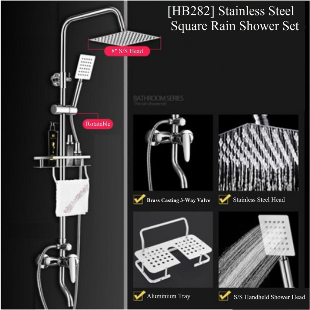 [HB282] Classic Bath Rain Shower Exposed Shower Set For Water Heater ...