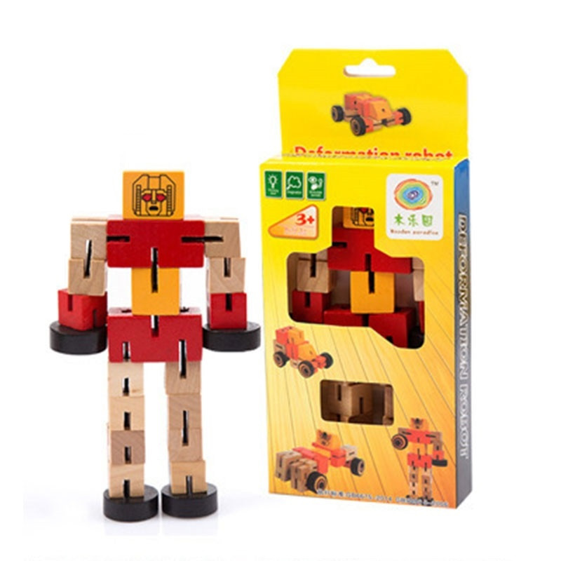 wooden robot transformer
