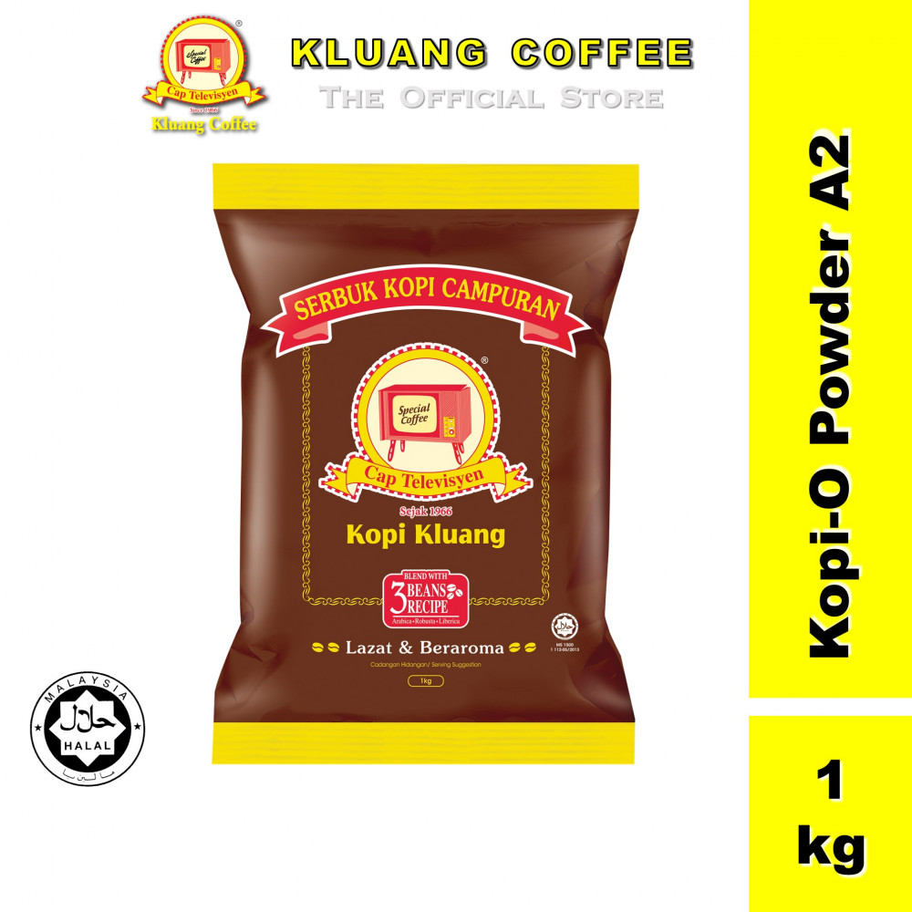 Kluang Black Coffee Cap Televisyen Kopi-O Powder Grade A2 (1kg x 1 pack) Serbuk Kopi Cap TV