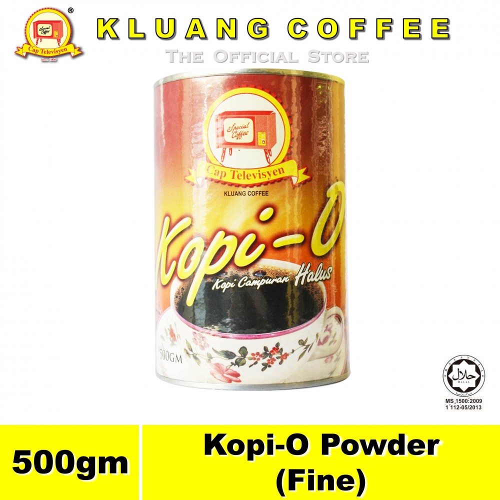 Kluang Black Coffee Kopi-O Powder Fine【500gm】CAP TELEVISYEN