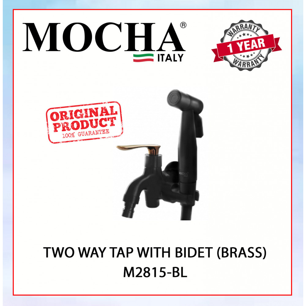 MOCHA TWO WAY TAP WITH BIDET (BRASS) M2815-BL #KEPALA PAIP AIR TANGAN TEKANAN KUAT#压手持水龙头