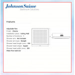 JOHNSON SUISSE PACIFIC SINGLE FUNCTION FIXED SHOWER HEAD #KEPALA PANCURAN MANDIAN#太平洋单功能固定淋浴喷头