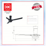 KDK Ceiling Fan Remote Control type K14KF-BK (black color)140cm/56"#kipas#fan#kipassiling