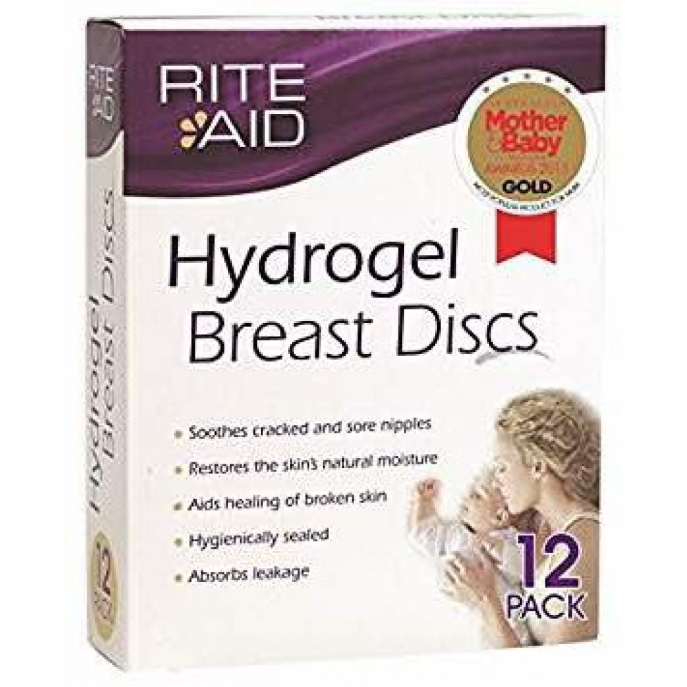 Rite Aid Hydrogel Hydro gel BREAST DISCS PADS 12 PACK breastfeeding pads