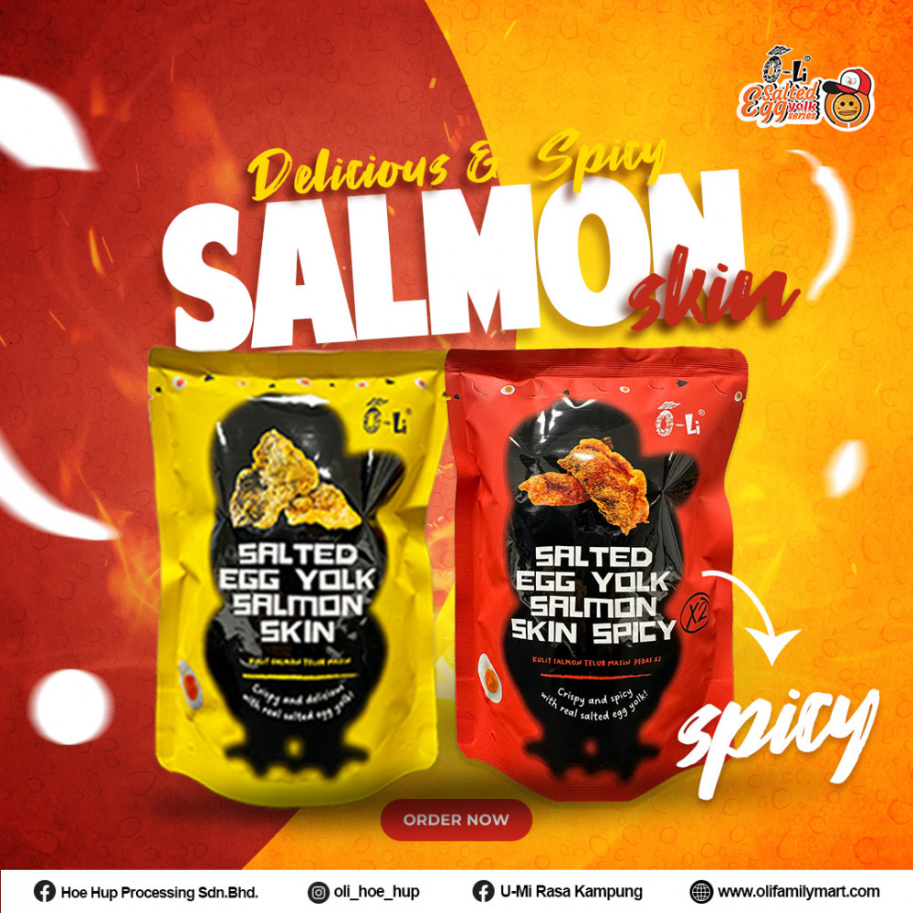 [O-Li] Salted Egg Salmon Skin Series 40gm (HALAL)-Small Packaging