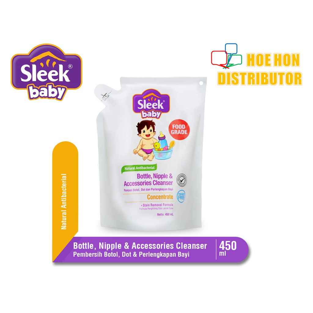 Sleek Baby Bottle Nipple Accessories Cleanser Refill Pouch 450ml