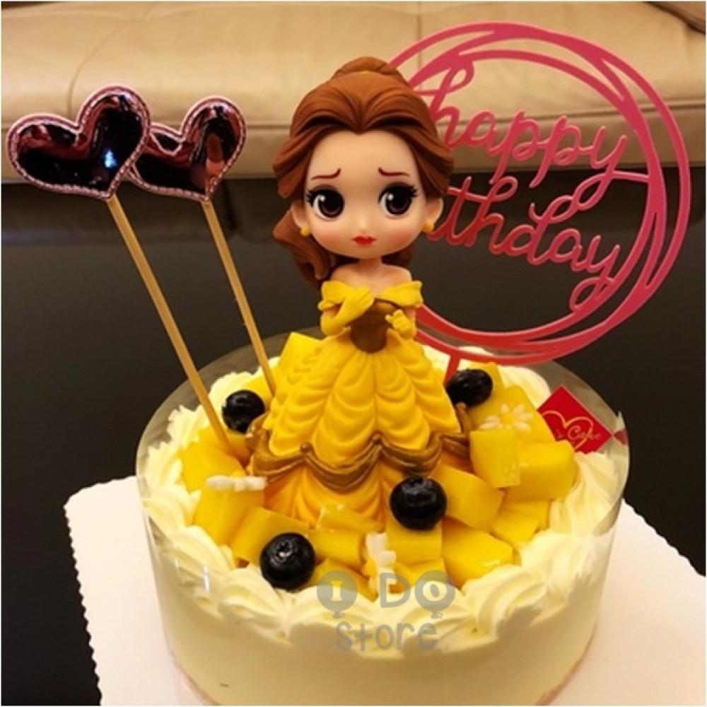 Ready Stock Diy Cute Belle Disney Princess Birthday Cake Display