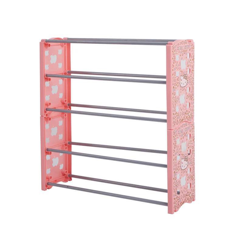 Hello Kitty Stainless Steel Multilayer Shoe Rack Simple Household Ready ...